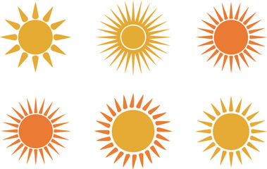 Fototapeta premium Abstract Sun Vector Set Radiant Sunshine & Solar Icons