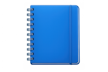 Blue spiral bound notebook with elastic band closure providing space for notes, journaling, and planning