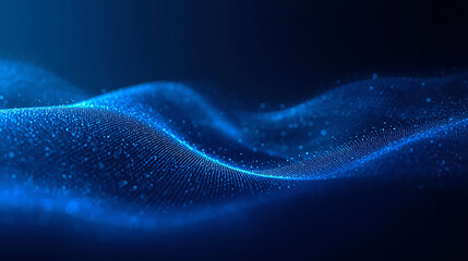 Digital Sound Wave with Light Dots on Black Background