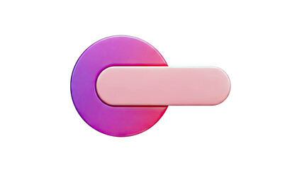3D Render of Pink and Purple Rounded Shapes on White Background