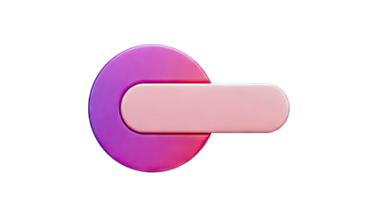 3D Render of Pink and Purple Rounded Shapes on White Background