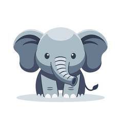 Fototapeta premium cute baby elephant , flat design, vector illustration, isolated on white backgrond