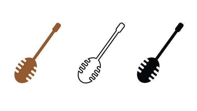 A set of three different colored back scratcher icons on a white background