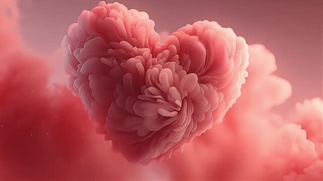 heart-shaped brain in pink 3D scene