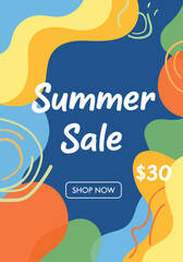 Summer sale tropical leaf and equipment used in summer on sea beach yellow banner background design, Vector illustration