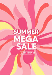 Summer sale banner cover template background. Summer discount special offer cute design. 