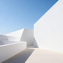Minimalist White Architectural Structure with Clean Lines
