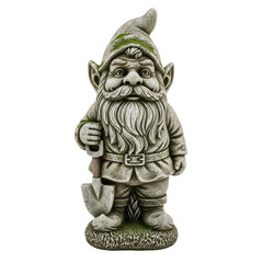 Stone Garden Gnome Holding Spade