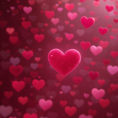 Valentine&rsquo;s Day Red Heart Bokeh Love Background
