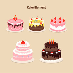 케이크 일러스트 디자인