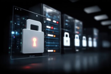 Obraz premium A network focused system uses software and firewall design to secure confidential information privately