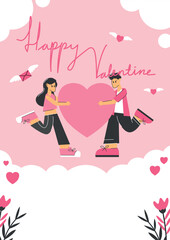  Love cover background valentine's day concept posters set. vector illustration. Hand written lettering decorative brush strokes, Cute retro coquette style for , wedding, and holiday design