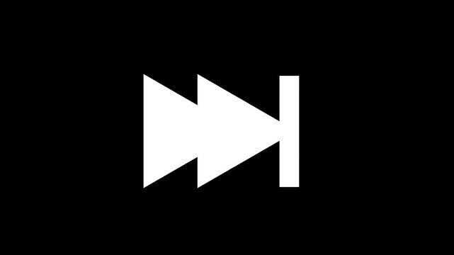 Video elements stop, pause, start, video reverse, video skip icons animations