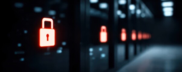 Fototapeta premium This firewall guided system manages confidential information using software across the private network