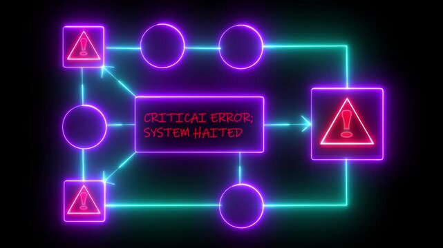 Red critical error message flashing with code in background.