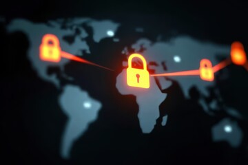 Naklejka premium A firewall controlled network allows the system and software to protect confidential information