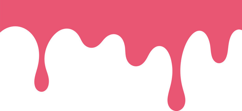 Pink paint drip frame, modern liquid dripping border vector illustration