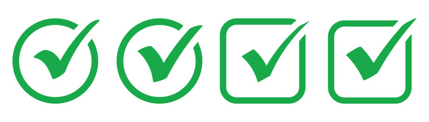 Green checkmark icon on white background