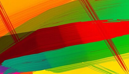 Fototapeta premium Bold strokes of vibrant hues intersect, forming dynamic, geometric shapes, expression, vibrant