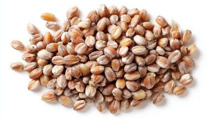Pile of Candied Roasted Peanuts with Sugar Coating on White Background Close Up Macro Still Life with Overhead Angle and Soft Natural Lighting