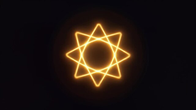 Abstract Neon Star Shape Motion Graphic Background Glow Seamless Loop