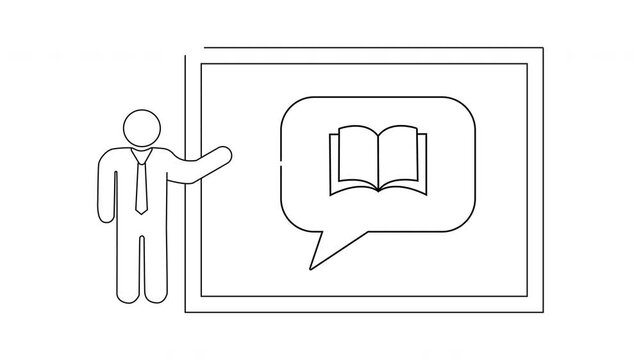 Education Presentation Outline - Continuous Line Drawing Animation.