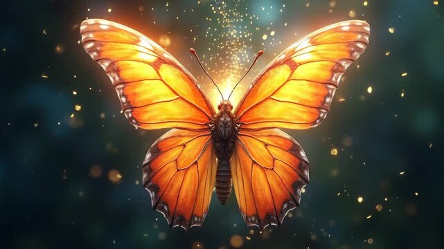 Butterfly with iridescent wings bursting from cocoon in slow dramatic reveal, resurrection metamorphosis explosion, spring vibrant colors