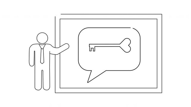Key to Success Presentation - Single Line Art Animation.
