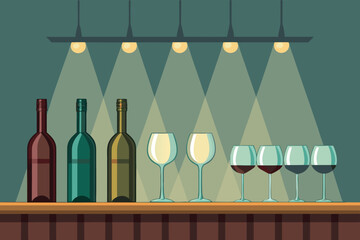 Wine Bar Shelf Glasses