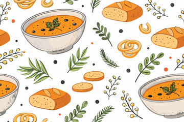 Winter Festive Soup Dinner Pattern Festive Dinner