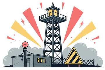 Air Raid Siren Warning Sign