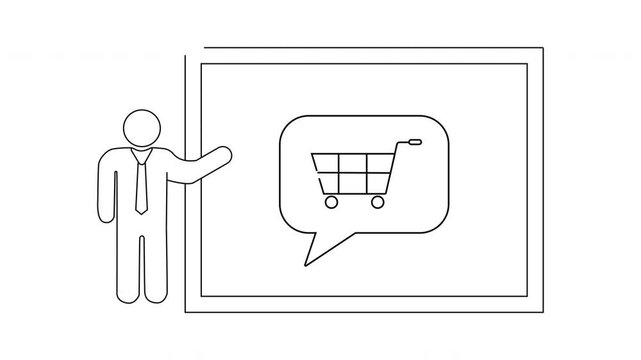 Online Shopping Presentation - Continuous Line Art Animation.