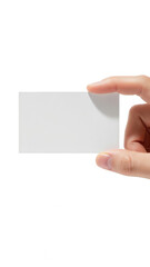 Obraz premium Hand holding transparent card isolated on transparent background