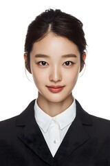 Professional Business Woman Profile Portrait on White Background