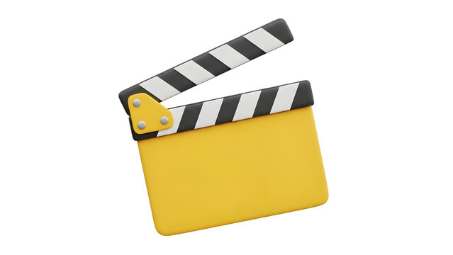 Plain Yellow 3D Movie Clapperboard Slate 🎬
