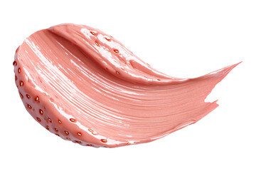 Surreal beauty texture of cream shaped like strawberry pulp, conceptual skincare visual.