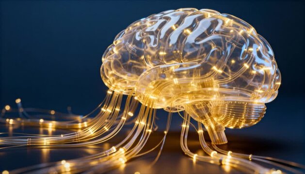 fiber optic glowing brain global thinking perfect for world thinking day