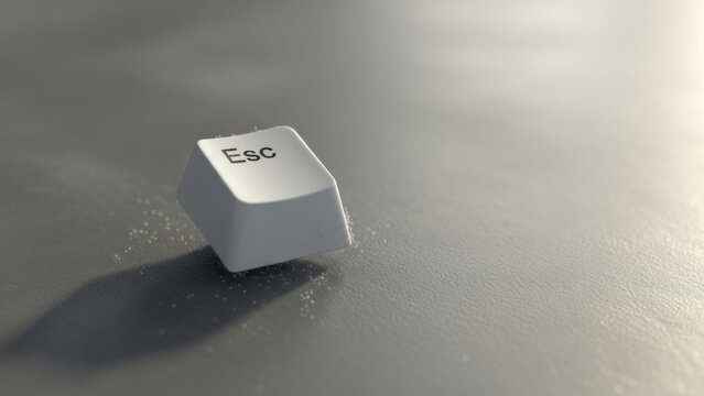 Close-up of an Esc key on a computer keyboard, isolated.