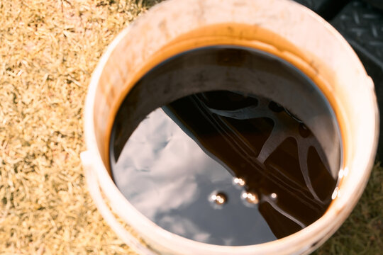 Recycled motor oil sludge from car engine