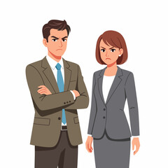 Fototapeta premium Angry Businessman and Businesswoman Disagreeing.