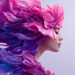 Metaverse emotion concept with abstract avatar, surreal illustration, copy space