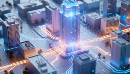 isometric digital city smart urban planning perfect for world thinking day - Powered by Adobe