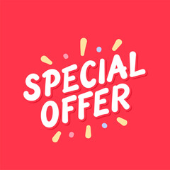 Special Offer white lettering on red background