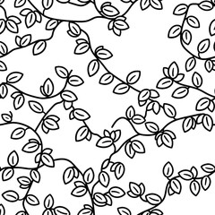 pattern with floral theme, isolated on white background.