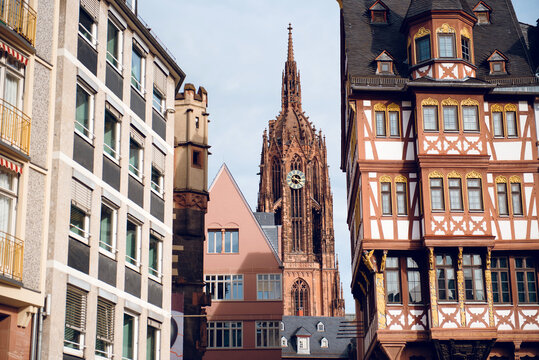 Frankfurt Cathedral and Buildings at daylight