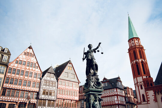Frankfurt Justice Fountain and Buildings
