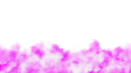 Neon pink smoke overlay isolated on transparent background, cinematic vibrant fog effect