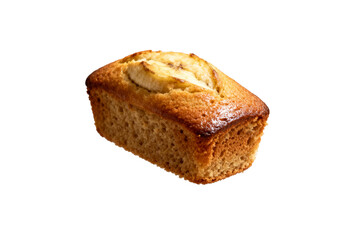 [Transparent Background PNG]Banana Bread Loaf with Topped Banana Slices