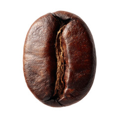 Coffee bean single isolated on transparent background.