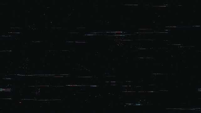Glitchy TV and computer screen with colorful noise, VHS no signal static, RGB split glitch, broadcasting error, and damaged screen distortion.